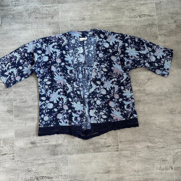 Roxy Womens Floral Open-Front Kimono Sweater Size XS - Picture 6 of 11